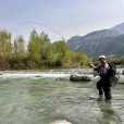 Dry fly fishing river Sarca